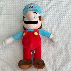 Nintendo Mario Plush Jumbo Rare  - Light Blue Hat & Shirt, Red Overalls 2FT NWT